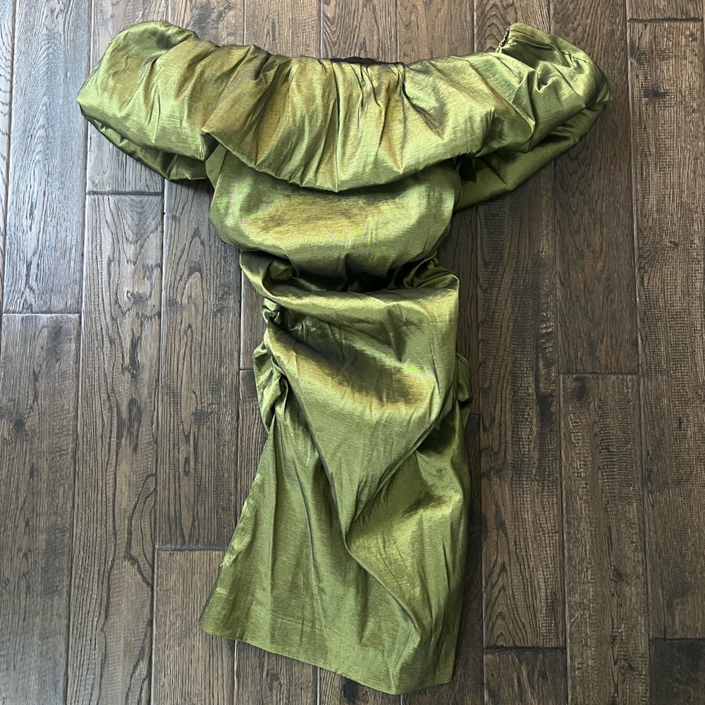NBD Off Shoulder Green Mini Dress